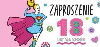 Opakowanie Zaproszenie 18 Dziewczyna komplet 5 sztuk wraz z kopertami