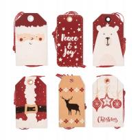 Opakowanie Zawieszki do prezentów ze sznurkiem Santa 24szt