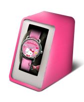 Opakowanie Zegarek analogowy z koralowym paskiem w metalowym opakowniu Hello Kitty HK50039