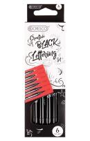 Opakowanie Zestaw 6 pisaków do kaligrafii i liternictwa BLACK