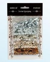 Opakowanie Zestaw cekiny srebrno brązowe 6mm 30g