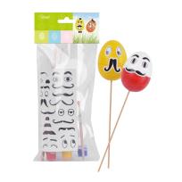 Opakowanie Zestaw dekoracji kreatywnych na piku, jajka x3, wąsiki, farbki (WN6102)