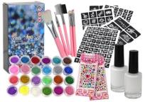 Opakowanie Zestaw do tatuażu brokaty klej diamenciki pędzelki