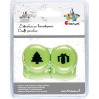 Opakowanie Zestaw dziurkaczy18mm motyw 2szt choinka, prezent