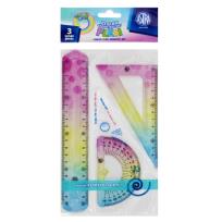 Opakowanie Zestaw geometryczny pastelowy Flexi Astra pastel Line 3 elementy