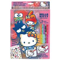 Opakowanie Zestaw kreatywny z kredkami 10 kolorów oraz naklejkami Hello Kitty HK50144