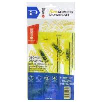 Opakowanie Zestaw kreślarski fluorescencyjny z linijką 16 cm