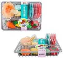 Opakowanie Zestaw naczyń w ociekaczu + warzywa do krojenia