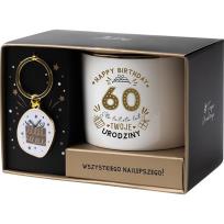 Opakowanie Zestaw prezentowy na 60 urodziny biało-złoty