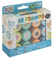 Opakowanie Zestaw stempli samotuszujących 12szt niebieski