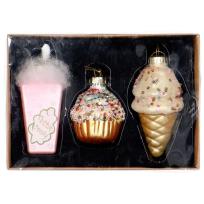 Opakowanie Zestaw szklanych zawieszek kraft z przykrywką 3szt