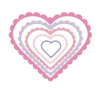 Opakowanie Zestaw wykrojników - Serca z falbanką 5szt