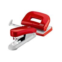 Opakowanie Zestaw zszywacz E15 + dziurkacz E210 czerwony