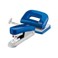 Opakowanie Zestaw zszywacz E15 + dziurkacz E210 niebieski