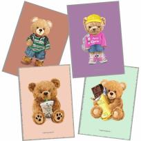 Opakowanie Zeszyt A4/60K kratka PP Teddies (4szt) NARCISSUS