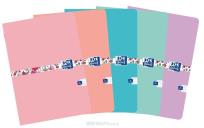 Opakowanie Zeszyt A5/60K kratka Floral mix (5szt) OXFORD