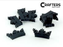 Opakowanie Żetony akryl czarny połysk korona 10szt.