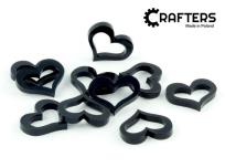 Opakowanie Żetony akryl czarny połysk serce 10szt.