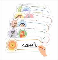 Opakowanie Znaczki do szatni + klej - Zwierzaczki 04 30szt