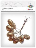 Opakowanie Żołędzie na druciku złote 18x100mm 10szt