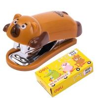 Opakowanie Zszywacz do 15 kartek zszywki 10 miś brązowy DELI