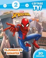 Okładka książki 1, 2, 3, czytasz ty! Poziom 2. Tajemniczy bohater.  Marvel Spider-Man