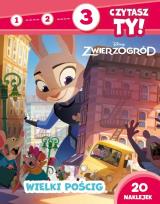 Okładka książki 1, 2, 3, czytasz ty! Poziom 3. Wielki pościg. Disney Zwierzogród