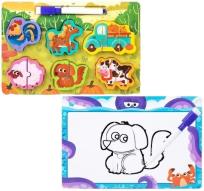 Opakowanie 2 w 1 puzzle drewno i tablica