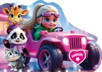 Okładka książki Autko z dziewczynką. Wykrojnik