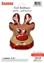 Opakowanie Balon Boże Narodzenie Renifer 70x48cm