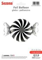 Opakowanie Balon Cukierek czarno-biały 70x50cm