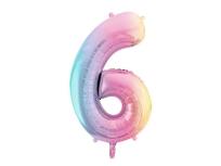 Opakowanie Balon foliowy 6 pastelowy tęczowy 86cm