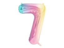 Opakowanie Balon foliowy 7 pastelowy tęczowy 86cm