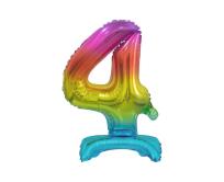 Opakowanie Balon foliowy B&C Cyfra stojąca 4 tęczowa 38cm