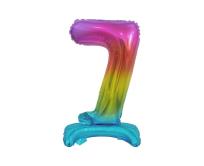 Opakowanie Balon foliowy B&C Cyfra stojąca 7 tęczowa 38cm