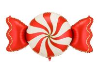 Opakowanie Balon foliowy Cukierek beżowo-czerwony 113x54cm