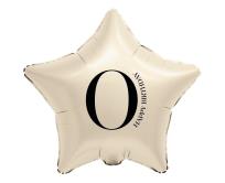 Opakowanie Balon foliowy Gwiazda kremowa cyfra 0 44cm