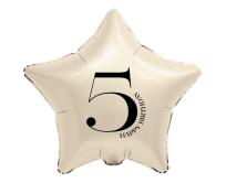 Opakowanie Balon foliowy Gwiazda kremowa cyfra 5 44cm