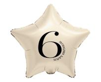 Opakowanie Balon foliowy Gwiazda kremowa cyfra 6 44cm