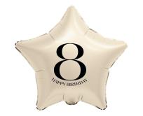Opakowanie Balon foliowy Gwiazda kremowa cyfra 8 44cm