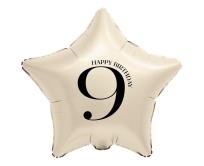 Opakowanie Balon foliowy Gwiazda kremowa cyfra 9 44cm