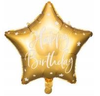 Opakowanie Balon foliowy Happy Birthday Gwiazdka 40cm złoty