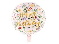 Opakowanie Balon foliowy Happy Birthday jasny różowy 45cm