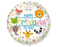 Opakowanie Balon foliowy Happy Birthday zwierzątka 45cm