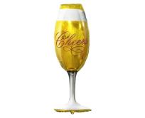 Opakowanie Balon foliowy Kieliszek złoty Cheers 22x73cm