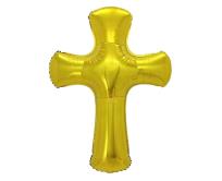 Opakowanie Balon foliowy Krzyż złoty 51x67cm