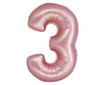 Opakowanie Balon foliowy Smart cyfra 3 j. różowa matowa 76cm