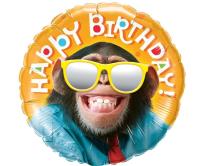Opakowanie Balon foliowy Smiling chimp Happy Birthday 46cm
