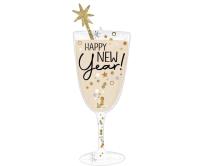 Opakowanie Balon foliowy Super Shape Bubbly New Year Glass