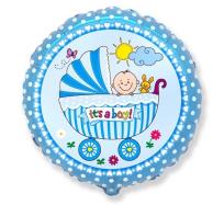 Opakowanie Balon foliowy Wózek dla chłopca 45cm